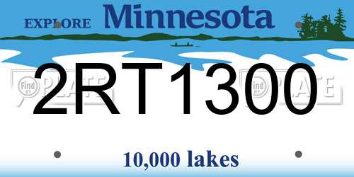 2RT1300 Minnesota License Plate