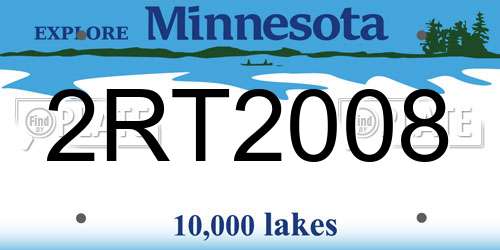 2RT2008 Minnesota License Plate