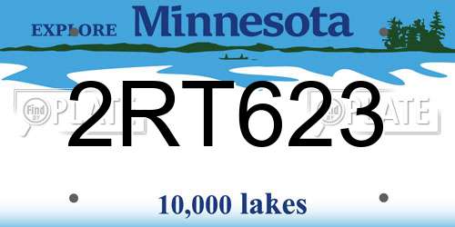2RT623 Minnesota License Plate