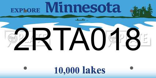 2RTA018 Minnesota License Plate
