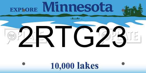 2RTG23 Minnesota License Plate