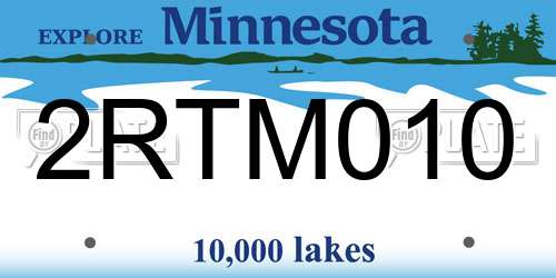 2RTM010 Minnesota License Plate