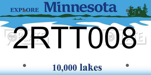 2RTT008 Minnesota License Plate