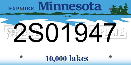 2S01947 Minnesota License Plate
