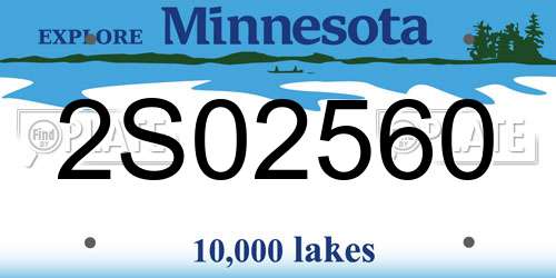 2S02560 Minnesota License Plate