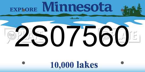 2S07560 Minnesota License Plate