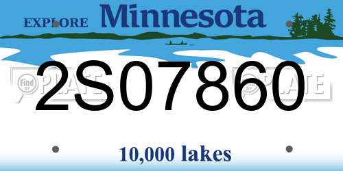 2S07860 Minnesota License Plate