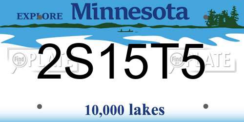 2S15T5 Minnesota License Plate