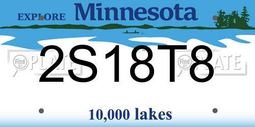 2S18T8 Minnesota License Plate