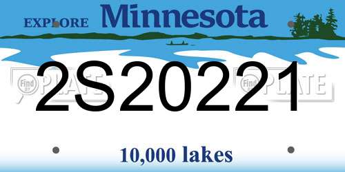 2S20221 Minnesota License Plate