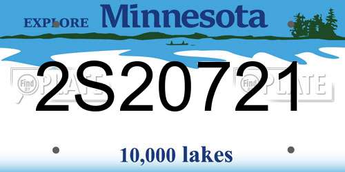 2S20721 Minnesota License Plate