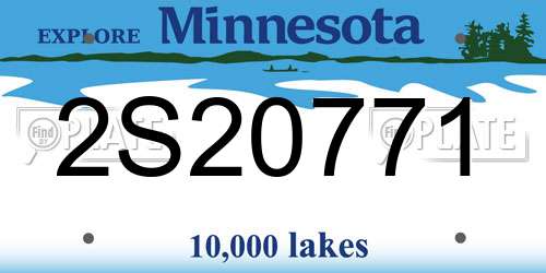 2S20771 Minnesota License Plate