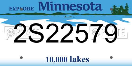 2S22579 Minnesota License Plate