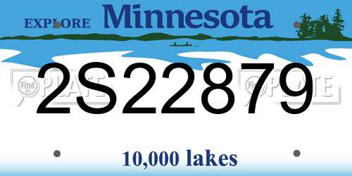 2S22879 Minnesota License Plate