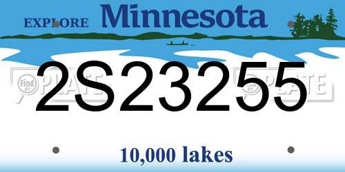 2S23255 Minnesota License Plate