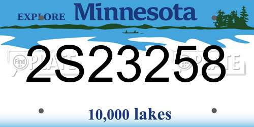 2S23258 Minnesota License Plate