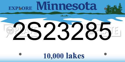 2S23285 Minnesota License Plate