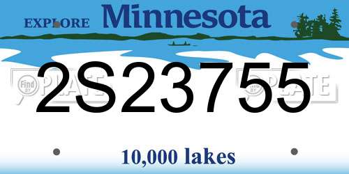2S23755 Minnesota License Plate