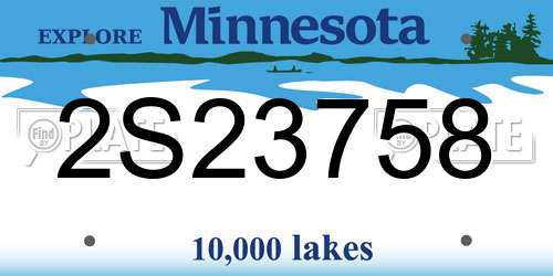 2S23758 Minnesota License Plate