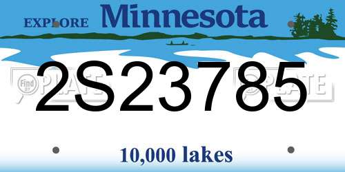 2S23785 Minnesota License Plate