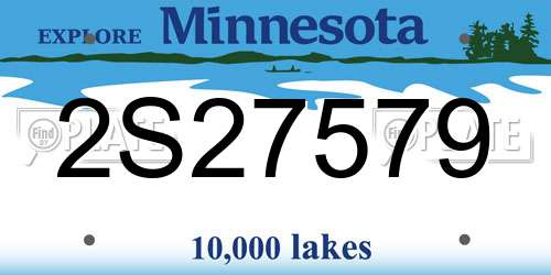 2S27579 Minnesota License Plate