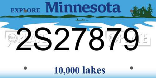 2S27879 Minnesota License Plate