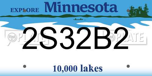 2S32B2 Minnesota License Plate