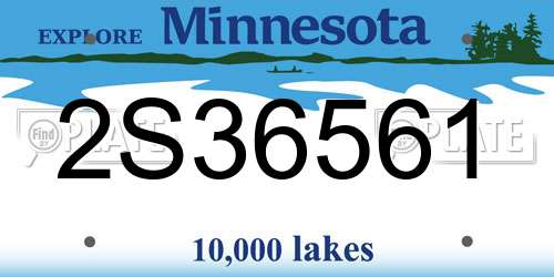 2S36561 Minnesota License Plate