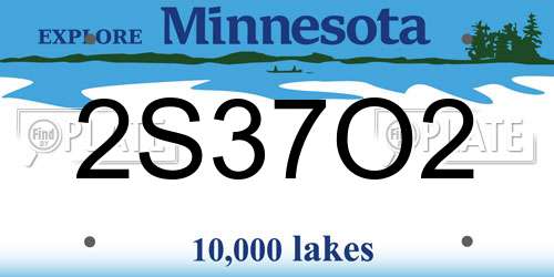2S37O2 Minnesota License Plate