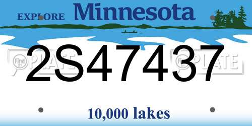 2S47437 Minnesota License Plate
