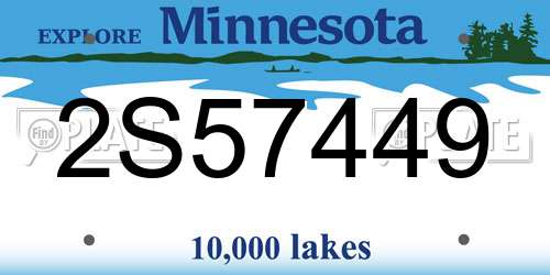 2S57449 Minnesota License Plate