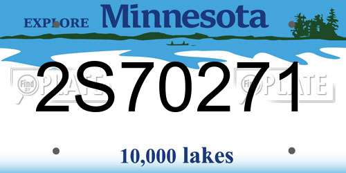 2S70271 Minnesota License Plate