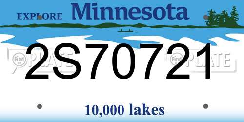 2S70721 Minnesota License Plate
