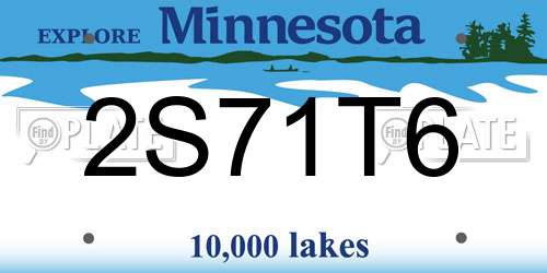 2S71T6 Minnesota License Plate