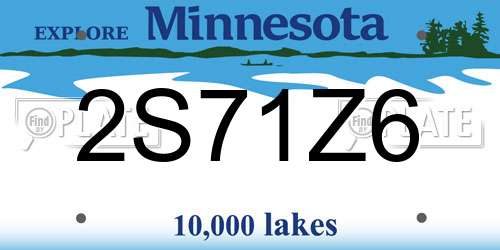 2S71Z6 Minnesota License Plate