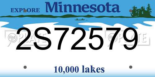 2S72579 Minnesota License Plate