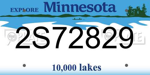 2S72829 Minnesota License Plate