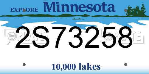 2S73258 Minnesota License Plate