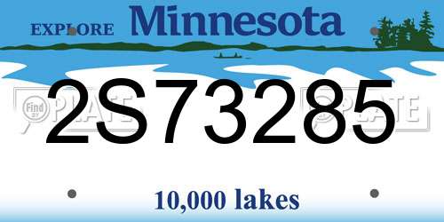 2S73285 Minnesota License Plate
