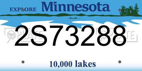 2S73288 Minnesota License Plate