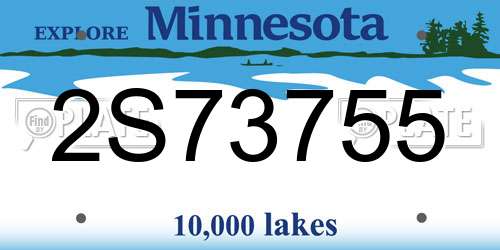 2S73755 Minnesota License Plate