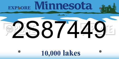 2S87449 Minnesota License Plate
