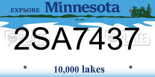 2SA7437 Minnesota License Plate