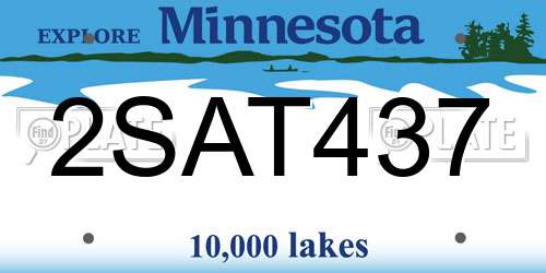 2SAT437 Minnesota License Plate