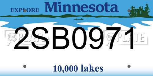 2SB0971 Minnesota License Plate