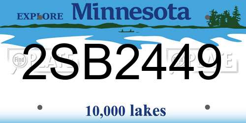 2SB2449 Minnesota License Plate