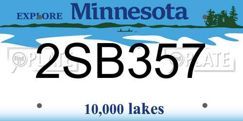 2SB357 Minnesota License Plate