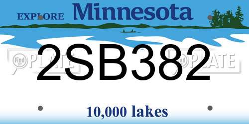 2SB382 Minnesota License Plate