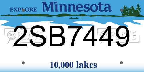 2SB7449 Minnesota License Plate