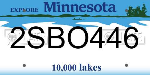 2SBO446 Minnesota License Plate